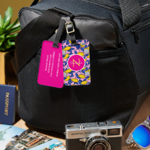 Personalised Lemon Luggage Tag