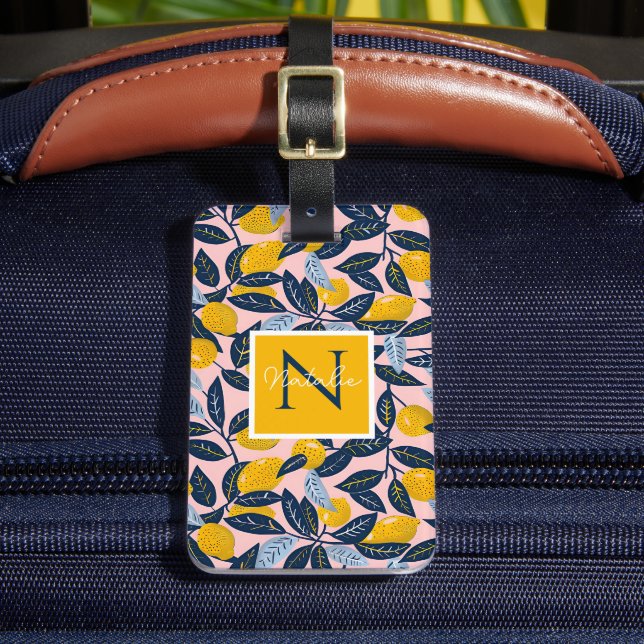 Personalised Lemon Luggage Tag  (Front Insitu 2)