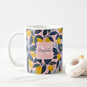 Personalised Lemon Mug with Name & Initial
