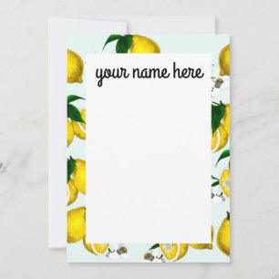 Personalised Lemon Notecards