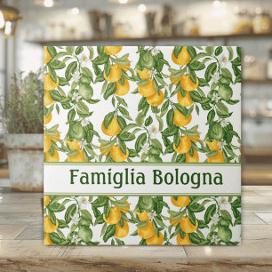 Personalised Lemon Pattern Tile