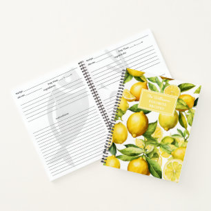 Personalised Lemon Recipe Notebook