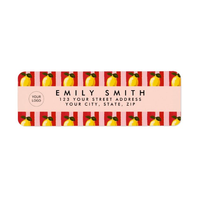 Personalised Lemon Stripe Pattern Yellow Lemons  (Front)