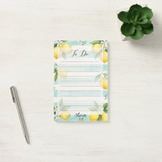 Personalised Lemon To-Do List Watercolor Notepad