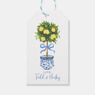 Personalised Lemon Topiary, Chinoiserie Gift Tags
