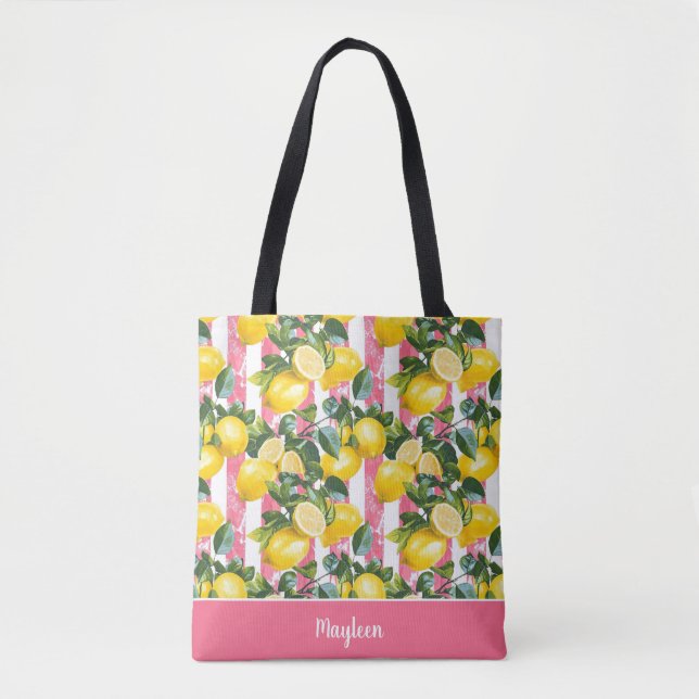 Personalised Lemon Tote Bag (Front)