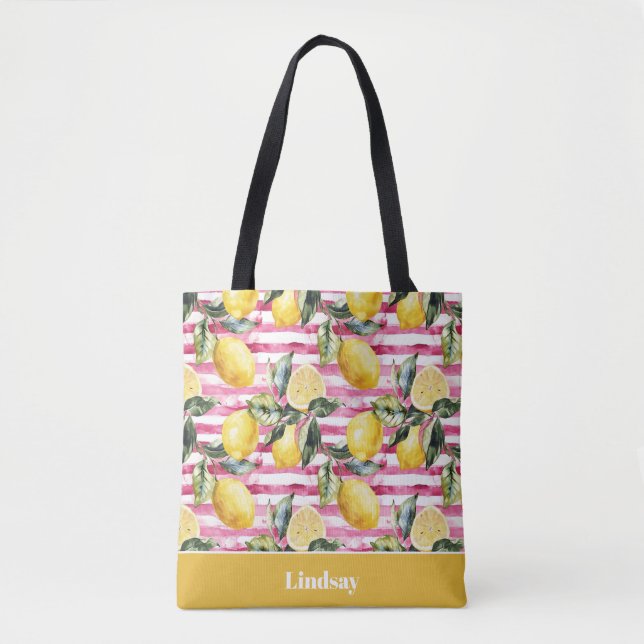 Personalised Lemon Tote Bag (Front)