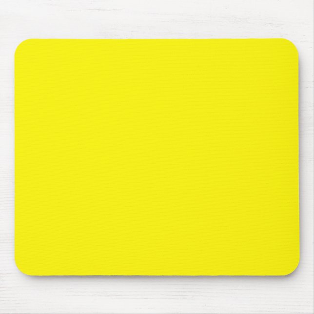 Personalised Lemon Yellow Single Coloured Mouse Mat (Front)