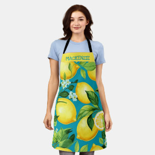 Personalised Lemonade Floral All-Over Print Apron