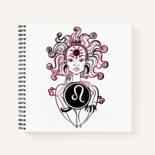 Personalised Leo Art Deco Lady Notebook