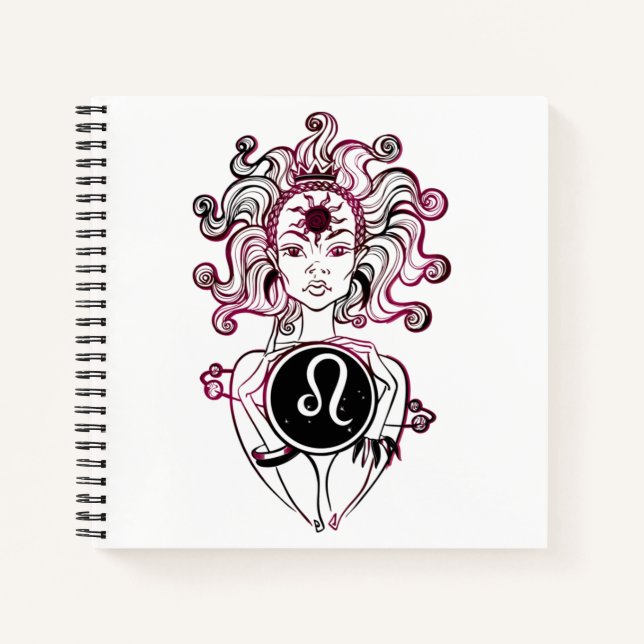 Personalised Leo Art Deco Lady Notebook (Front)