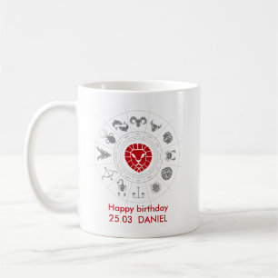 Personalised Leo Zodiac Birthday Gift Coffee Mug