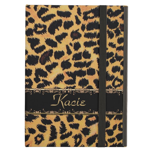 Personalised Leopard Animal Print iPad Air Case (Front Closed)