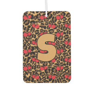 Personalised Leopard Cherries Car Air Freshener
