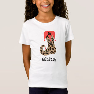 Personalised Leopard Christmas Stocking T Shirt