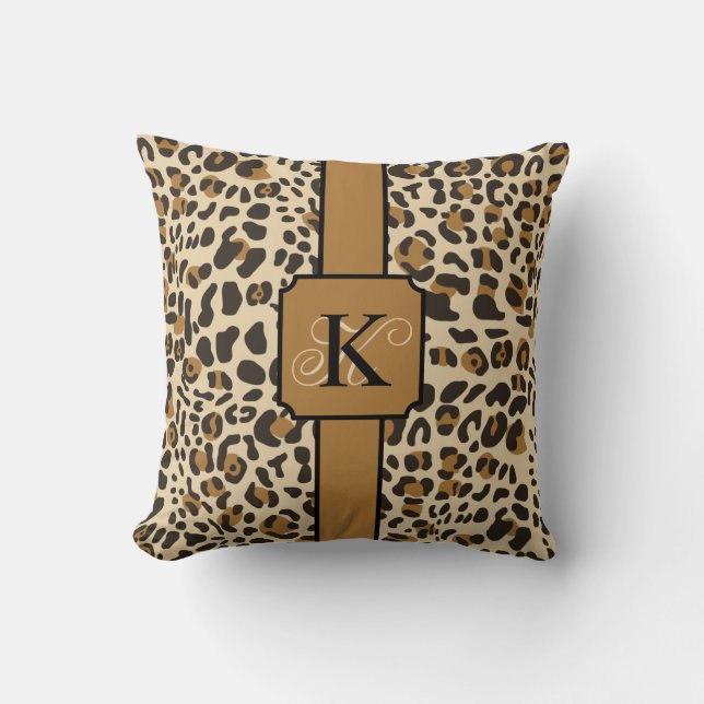Personalised Leopard Jaguar Animal Print Pattern Cushion (Front)