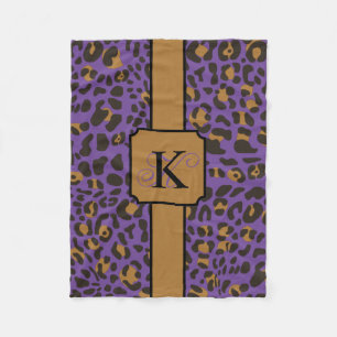 Personalised Leopard Jaguar Animal Print Pattern Fleece Blanket