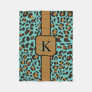 Personalised Leopard Jaguar Animal Print Pattern Fleece Blanket