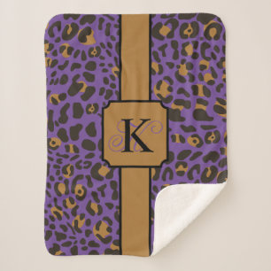 Personalised Leopard Jaguar Animal Print Pattern Sherpa Blanket