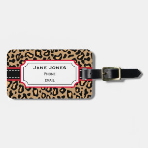 Personalised Leopard Luggage Tag