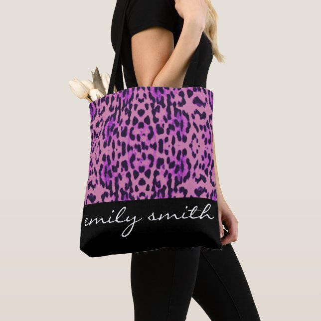 Personalised Leopard Pattern Tote Bag (Close Up)