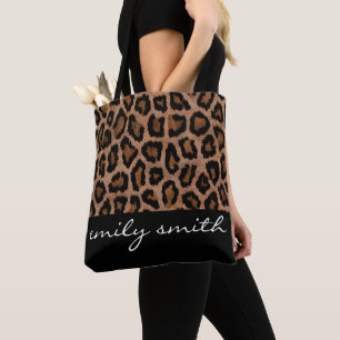 Personalised Leopard Pattern Tote Bag