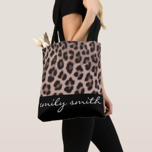 Personalised Leopard Pattern Tote Bag
