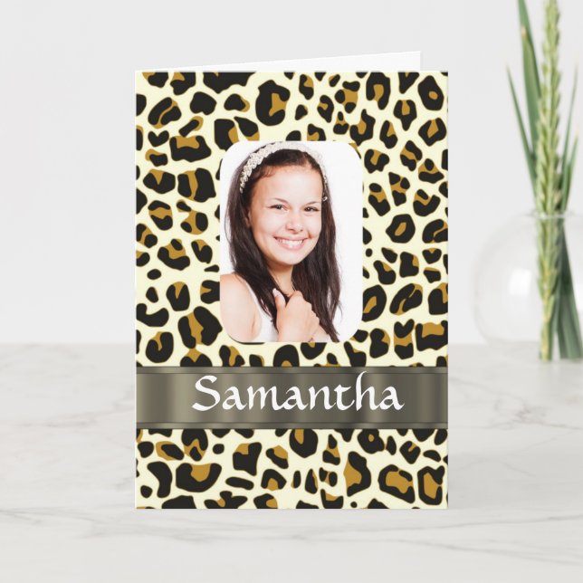 Personalised leopard print card (Front)