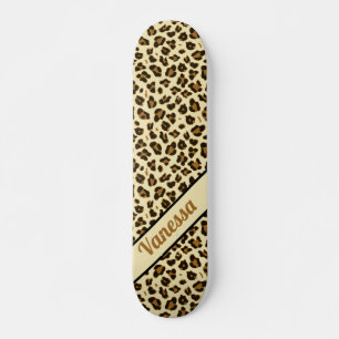 Personalised Leopard Print - Girls Skateboard