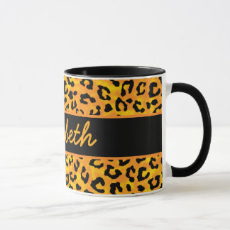 Personalised Leopard Print Mug