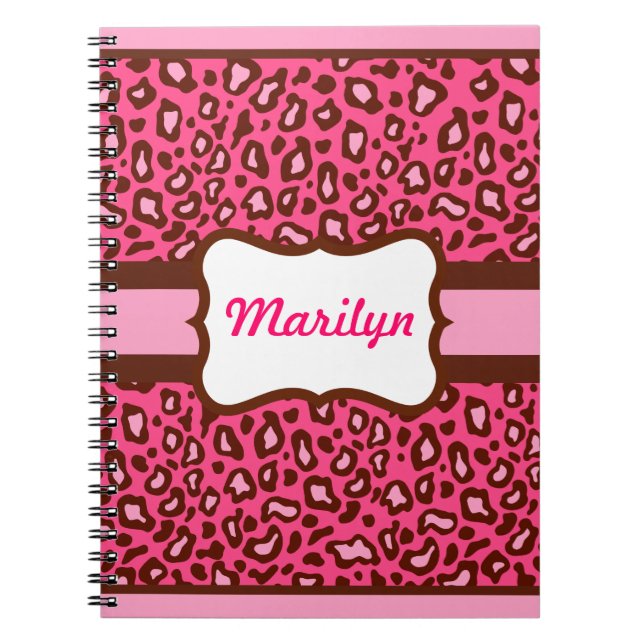 Personalised Leopard Print Notebook (Front)