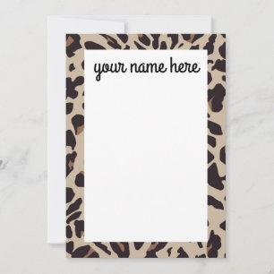 Personalised Leopard Print Notecards