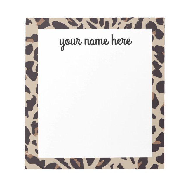 Personalised Leopard Print Notepad (Front)