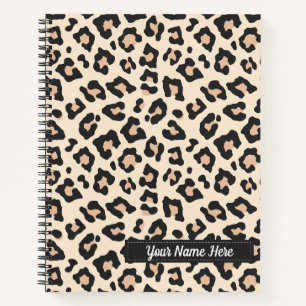 Personalised Leopard Print Spiral Notebook