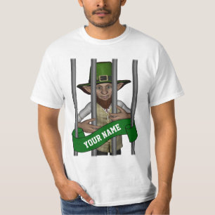 Personalised  leprechaun behind bars T-Shirt
