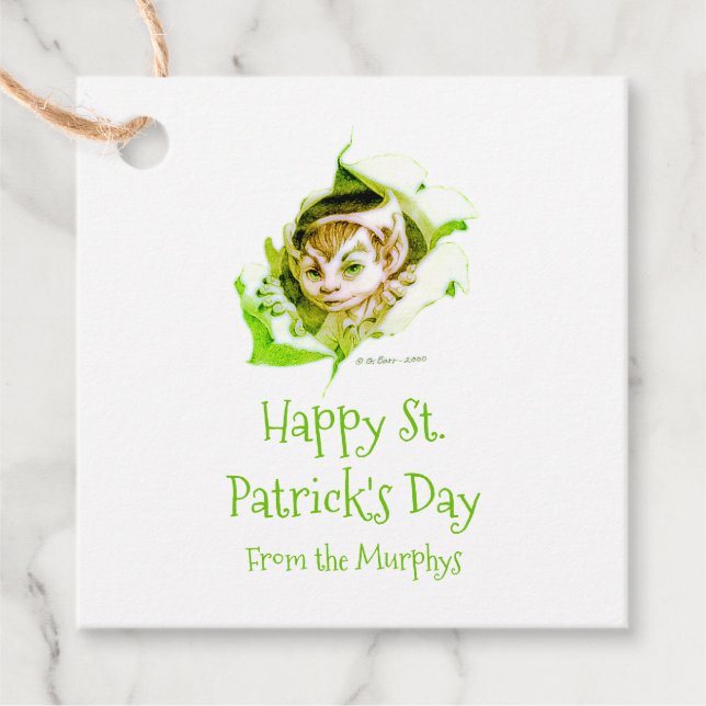 Personalised Leprechaun Favour Tags (Front)