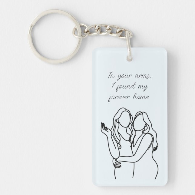 Personalised Lesbian Couple Matching Key Ring (Front)