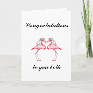 Personalised Lesbian Flamingo Wedding Card