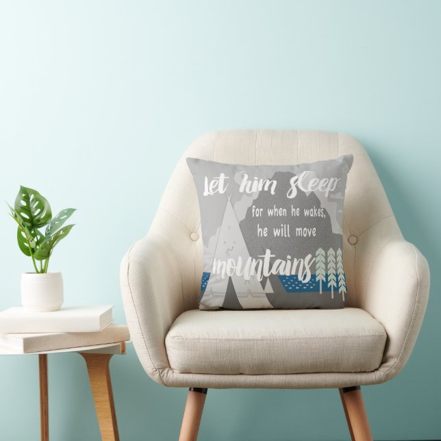 Personalised Let Him Sleep for When He Wakes Cushion (Chair)