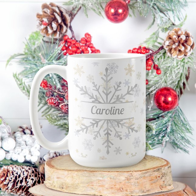 Personalised Let it Snow Snowflakes Mug (Creator Uploaded)