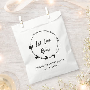 Personalised Let Love Grow Wedding Favour Bags