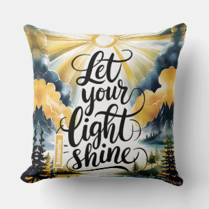 Personalised Let Your Light Shine Christian  Cushion