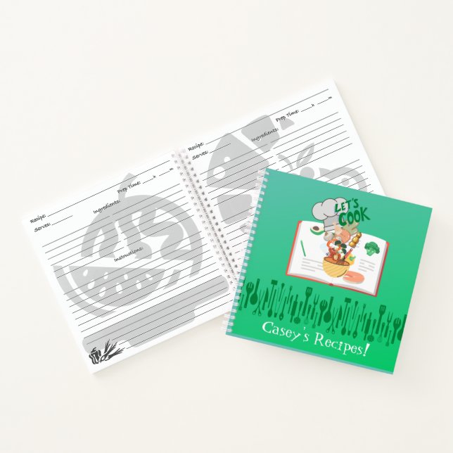 Personalised Let's Cook Kids Cook Book (Inside)