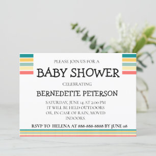Personalised Let's Get Beachy Baby Shower Invitation