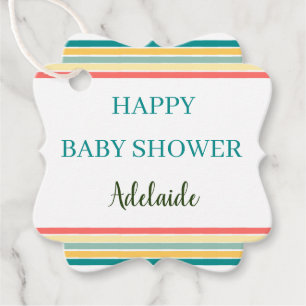 Personalised Let's Get Beachy Happy Baby Shower Favour Tags
