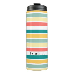 Personalised Let's Get Beachy Stripes Thermal Tumbler