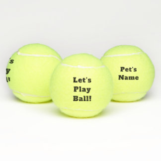 Personalised Let's Play Ball! Tennis Ball Dog Toy