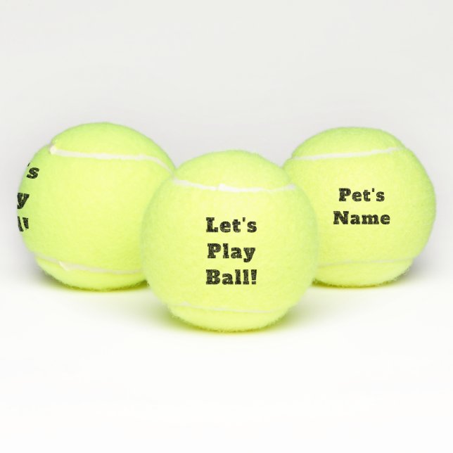 Personalised Let's Play Ball! Tennis Ball Dog Toy (Multi)