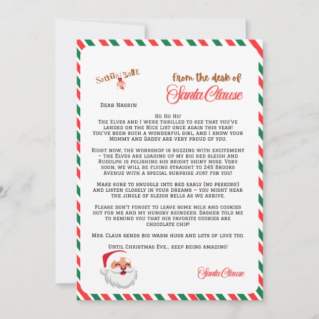 Personalised Letter (Front)