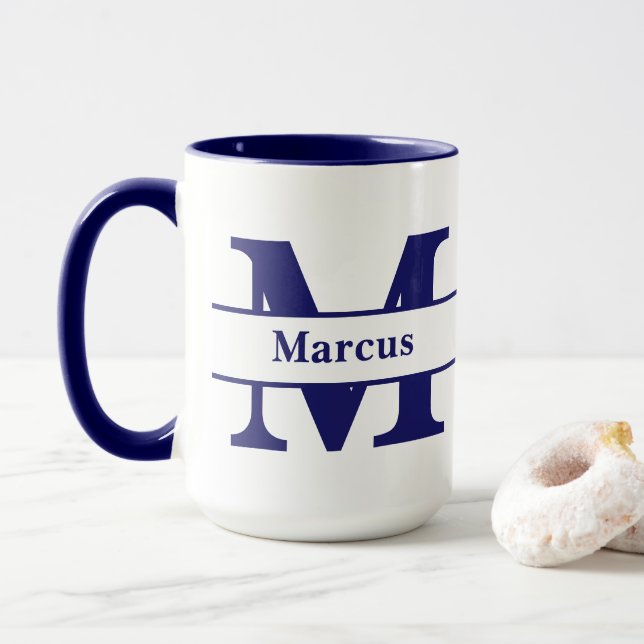 Personalised letter and name mug (With Donut)